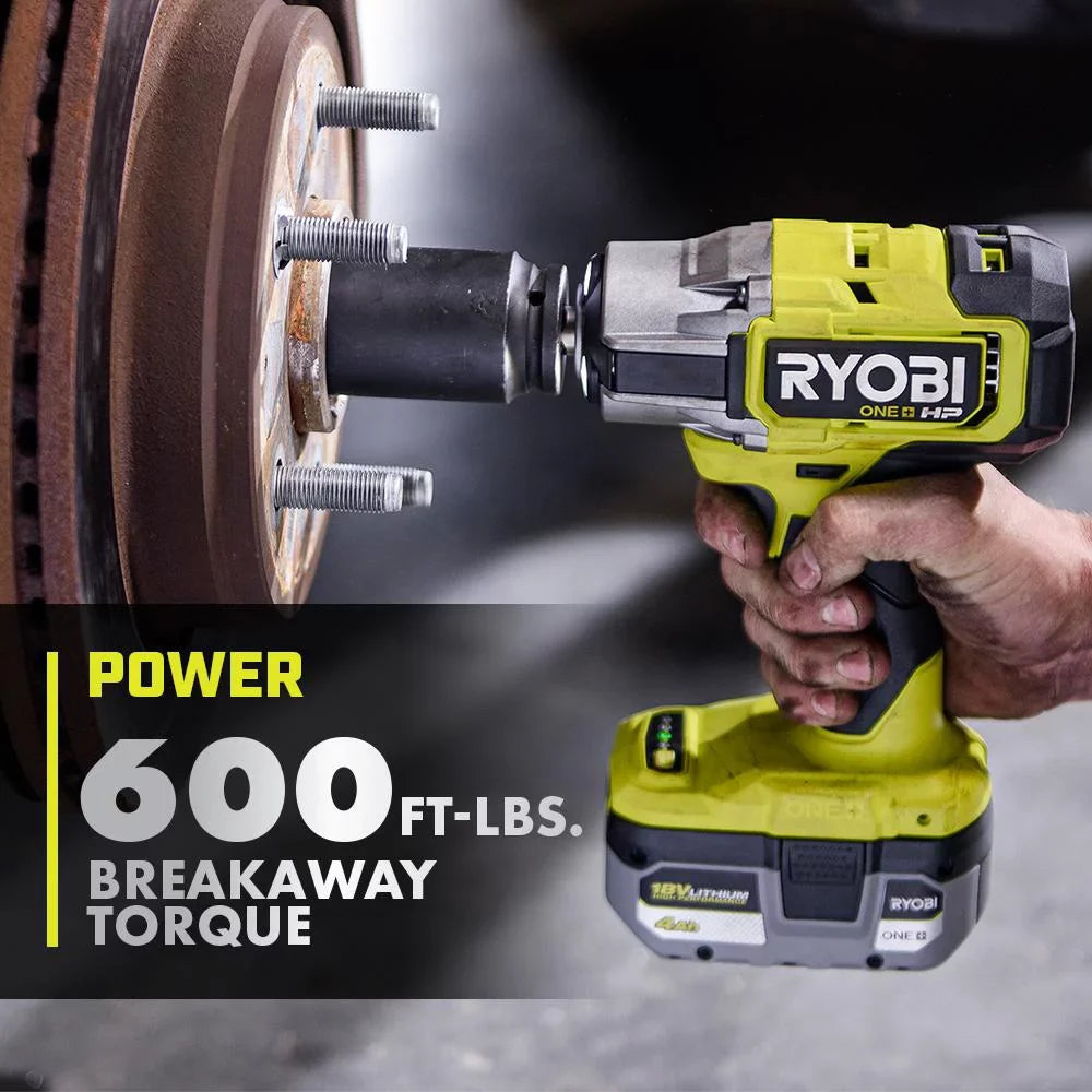 1/2 HP Only) 4-Mode 18V (P262) Impact Wrench Brushless in. Cordless RYOBI (Tool ONE+