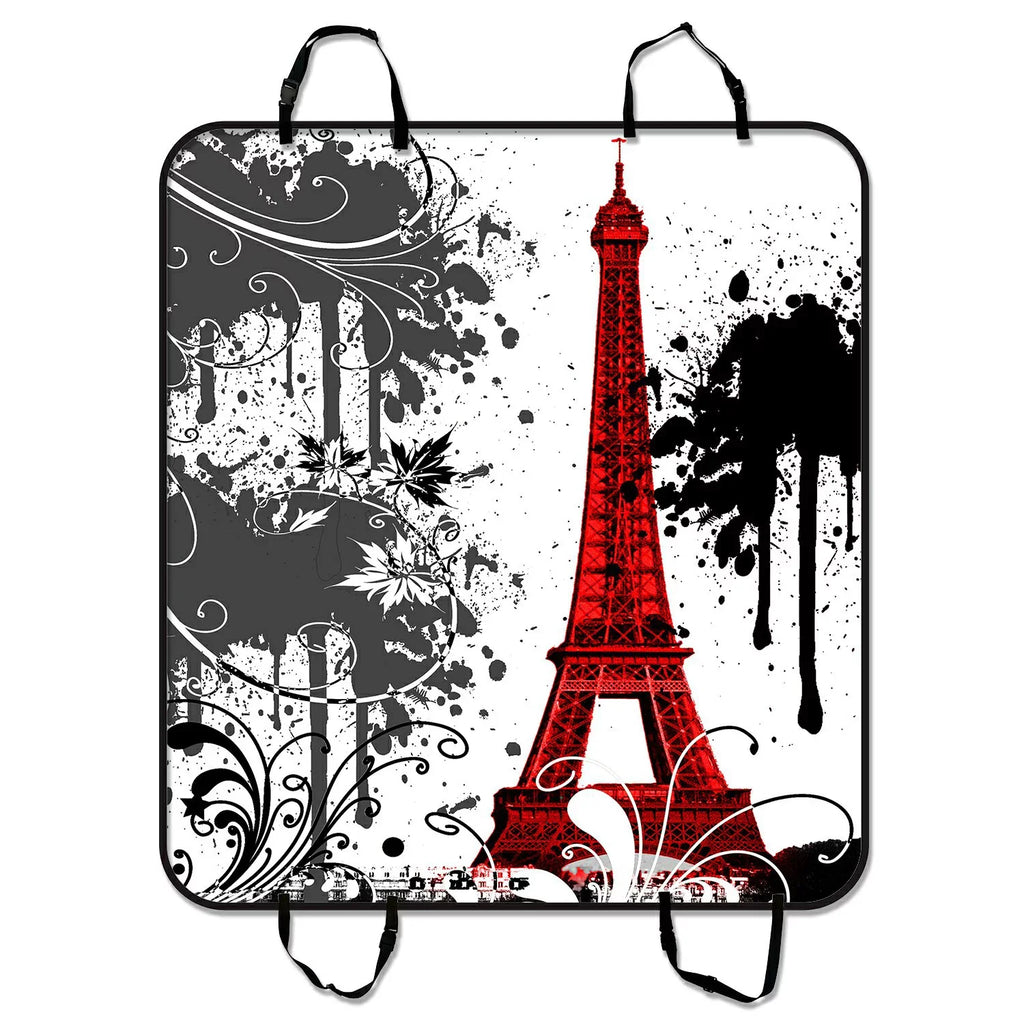 Eiffel Seat Tower inches SUV Cargo Red Splash Trucks Pet Car Mat GCKG Dog Mat Seat Mat Car Cars and Cover Hammock For 54x60 Trunk