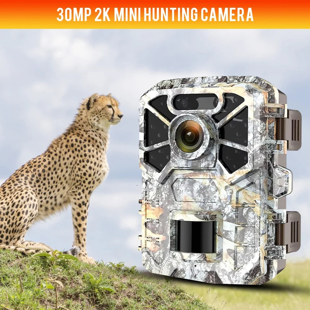 Hunting Wide Game with with Wildlife 30MP Lens Monitoring, 120° 2k Camera, Trail Waterproof Farm Infrared Monitor Angle Camera Surveillance, Night Trail Vision