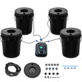 Hydroponic Kit Grow Gallon with Pump Buckets 5 System SKYSHALO Water Deep Hydroponics DWC Culture Growing Bucket, 4