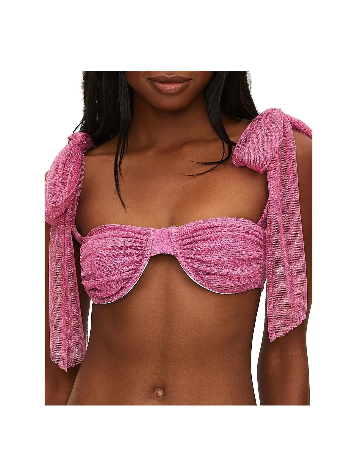 Metallic Nylon Swim Bikini Womens top Drea Riot Beach Top