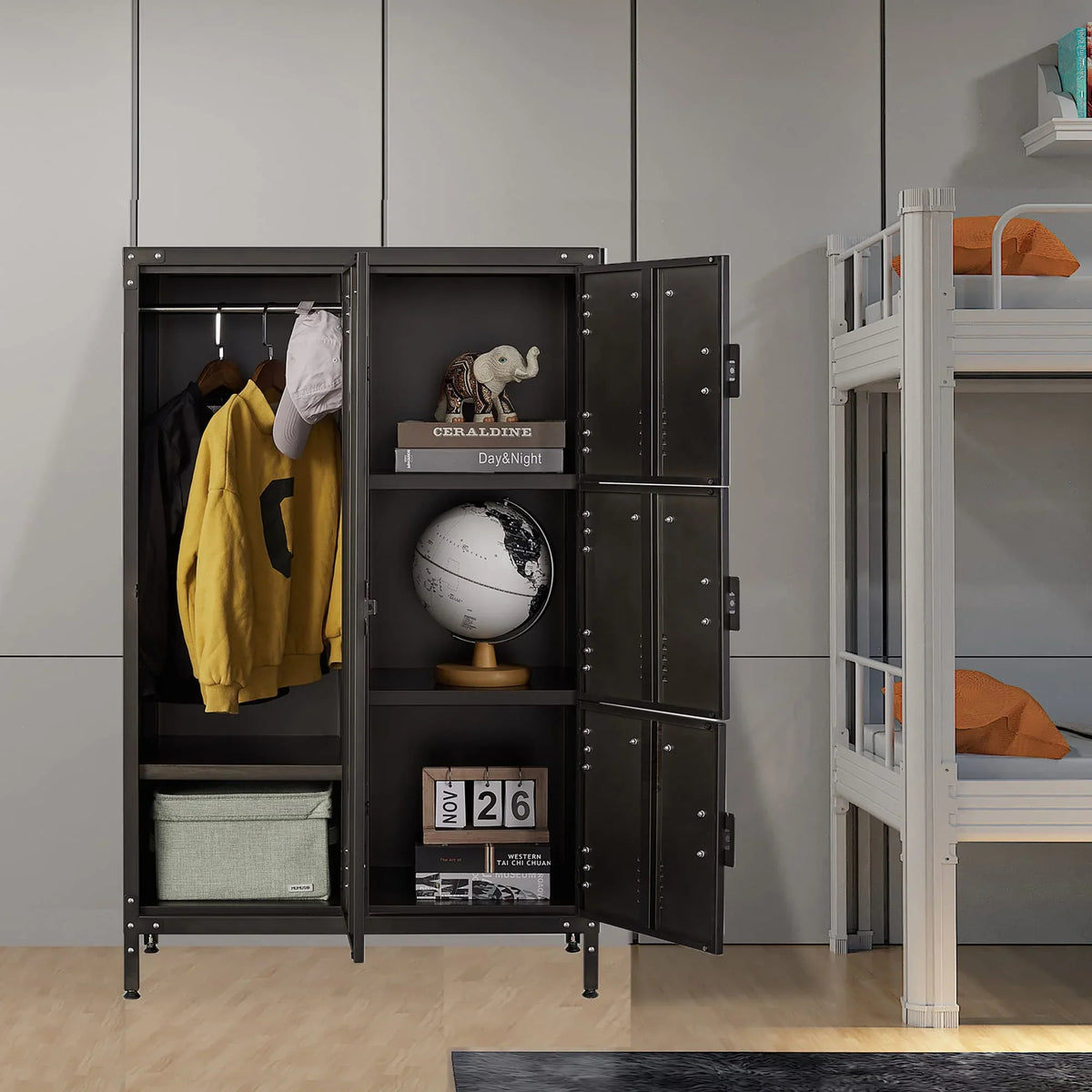 Metal Door Lockers Staff,Home Steel for with Lockable for Office Sundries,Gym,School Storage Cabinet 4 Employees,71" STANI