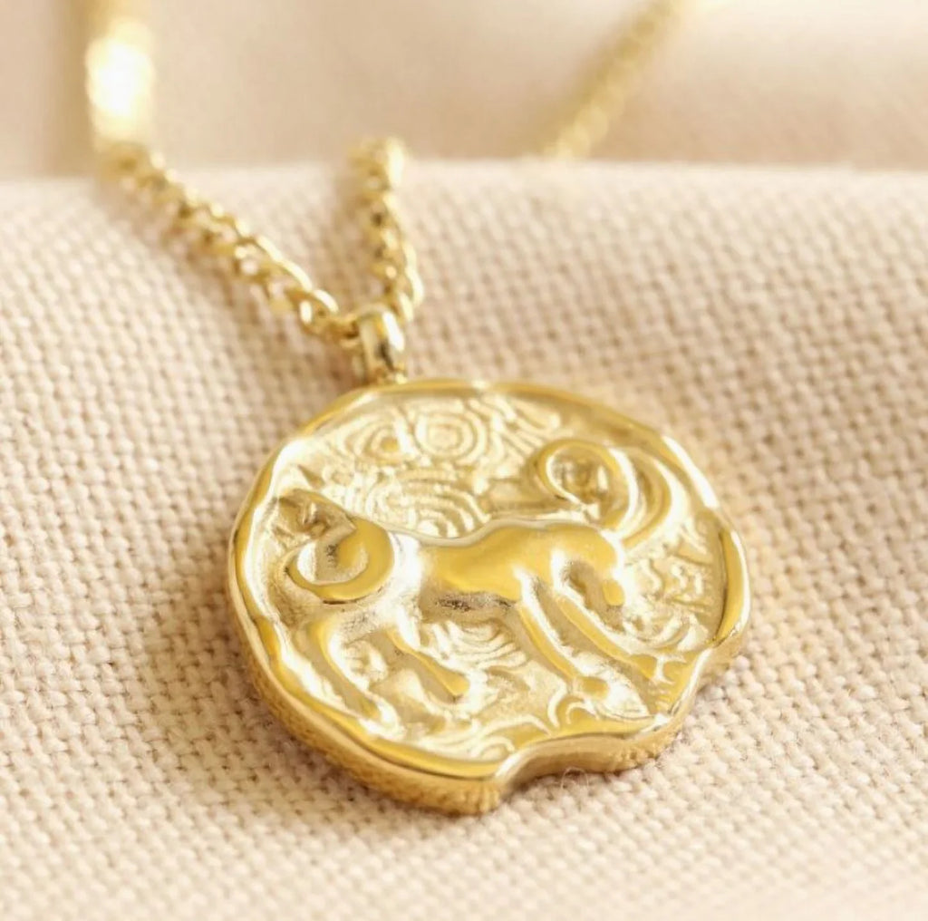 | Gift Blue Zodiac for Steel Stainless Capricorn Pendant Birthday Women, Boutique Gold Teens Necklace Horoscope, Inc Box