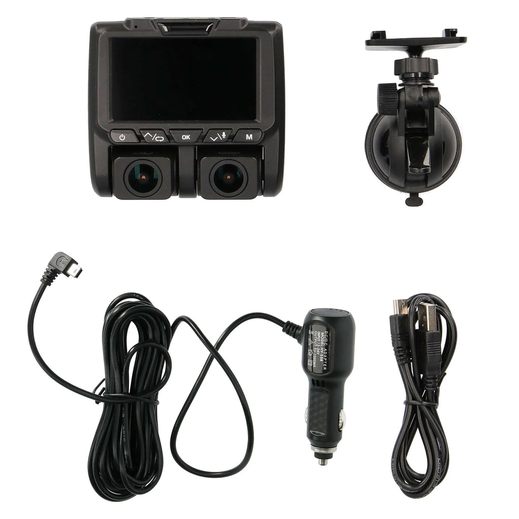 w/ Built-in Screen Camera Dual-View TE-DVR-DL4K Dash DVR Viewing 3" iBeam & 4K