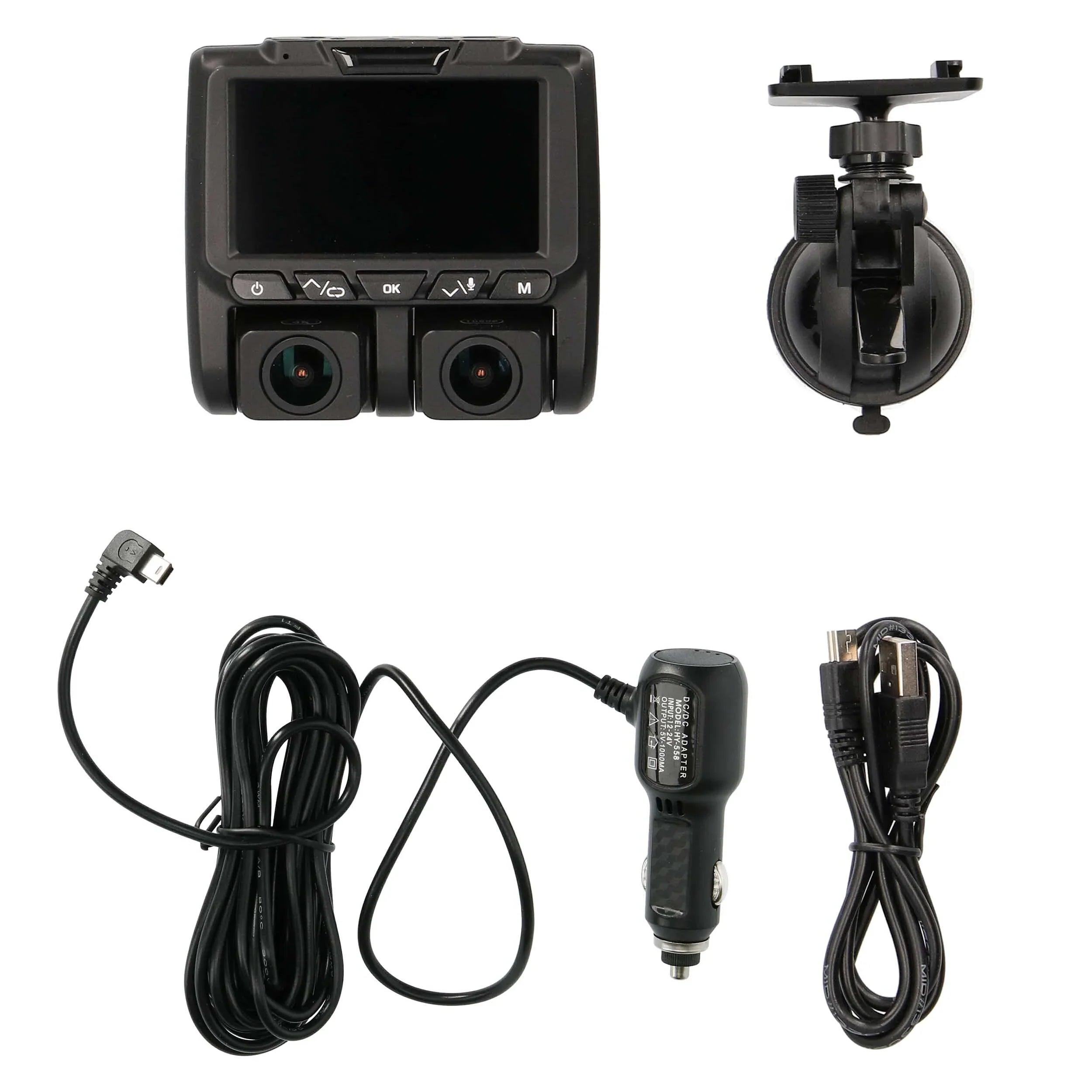 w/ Built-in Screen Camera Dual-View TE-DVR-DL4K Dash DVR Viewing 3" iBeam & 4K