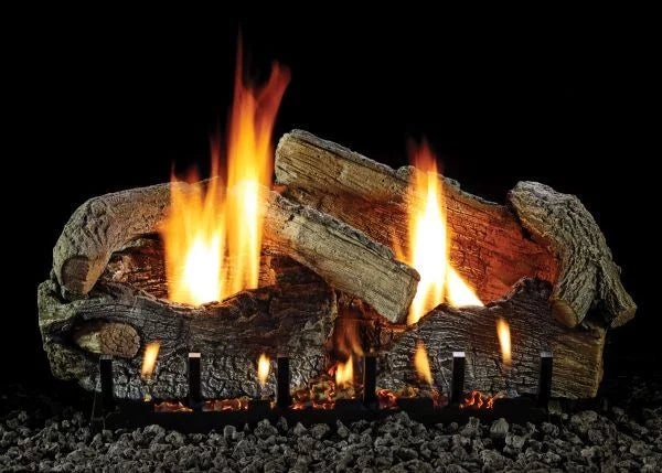 Burner, Logset Glaze 30" NG with Aged Oak Slope VF/V Stacked