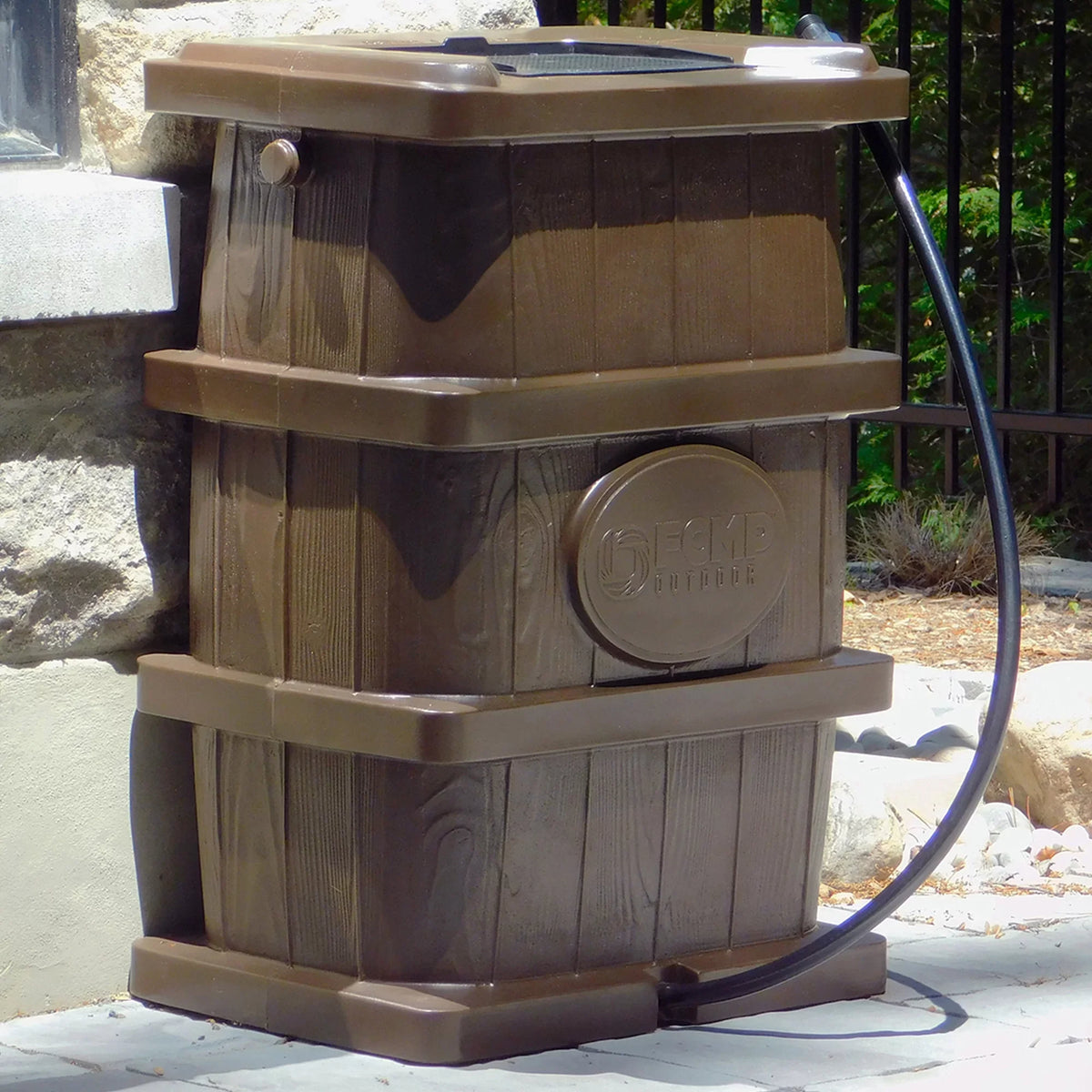 Grain WG4000-GRY Outdoor Home Catcher Outdoor Water Rain Barrel Wood FCMP
