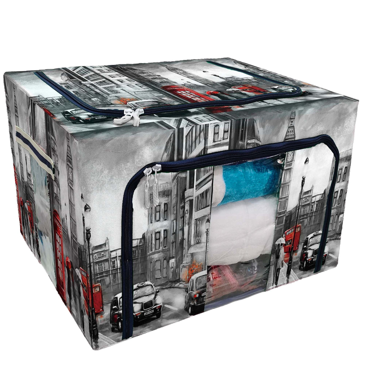 Foldable telephone Clear Large ben Frame Window red Big bus Bins Storage For Metal london Stackable ECZJNT Bag Capacity Steel Storage England Clothes,Closets Organizer road With Boxes umbrella car