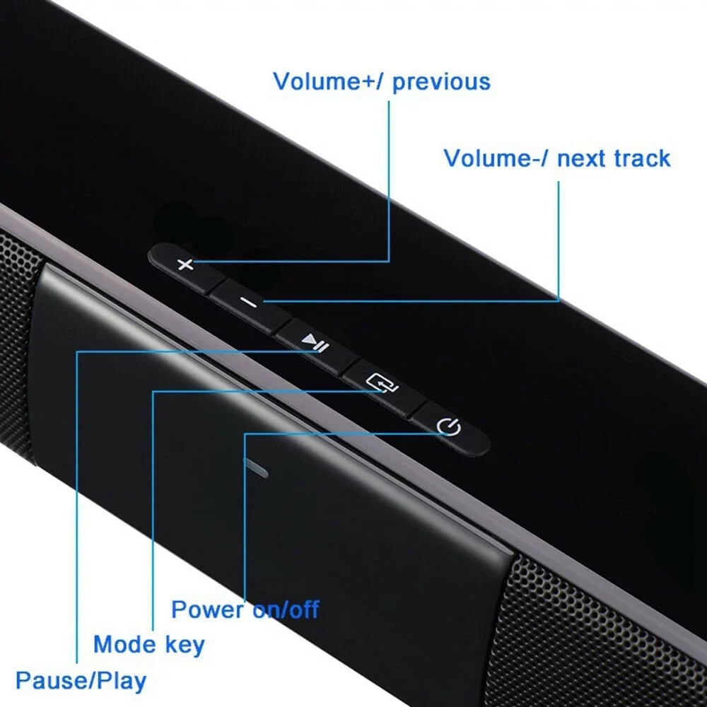 Bluetooth Sound Bar Soundbar Wireless Speakers V4.2 System 3D AUX TV Home Bluetooth Sound Bar Portable