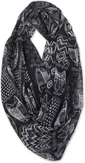 Laurel Burch White Collection Scarf Infinity (Black Artistic Cats