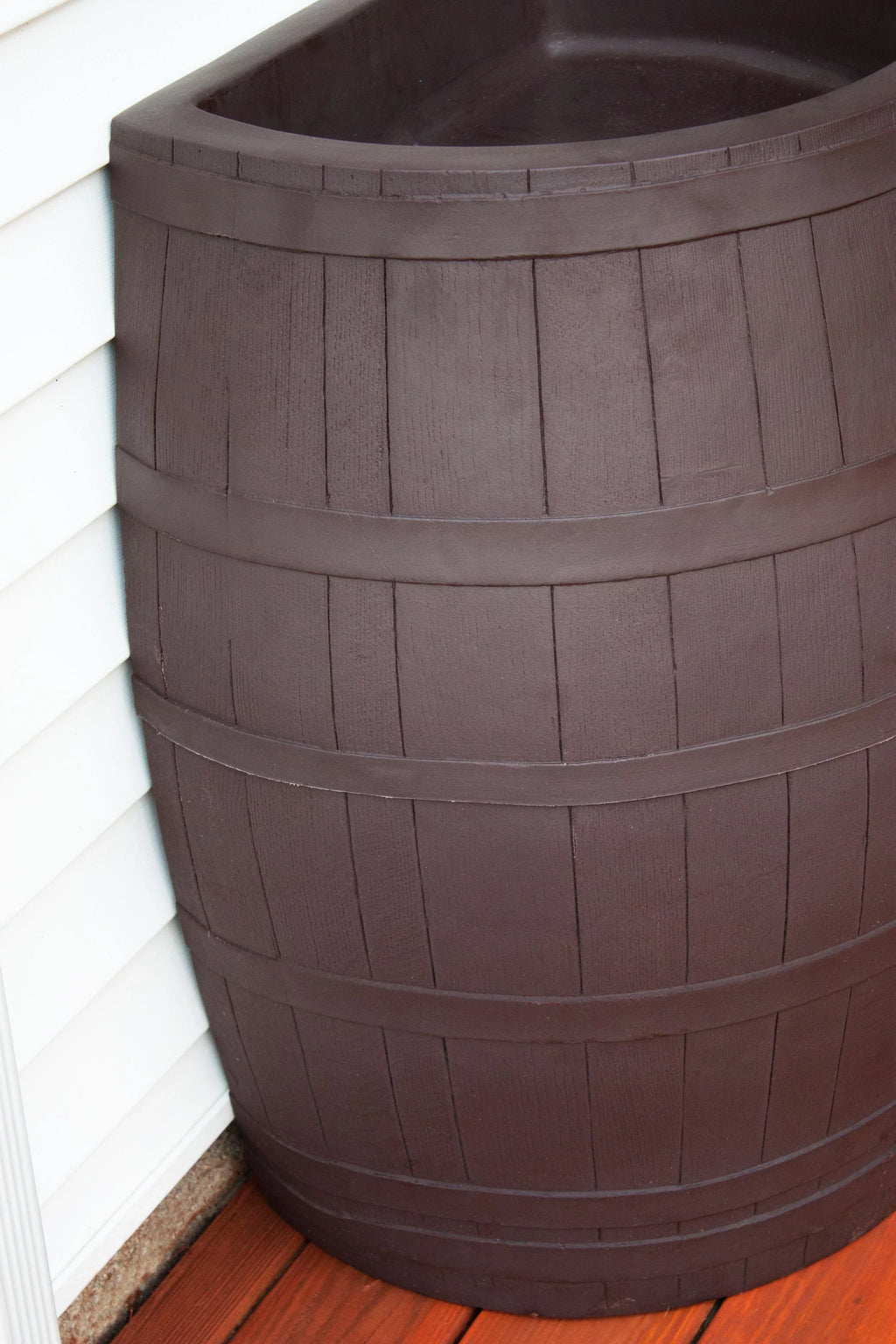 – 50-Gallon Design – Outlet Hose Diverter, Flatback Includes Planter, Whiskey Rain Barrel Rain – Rescue Brown Water