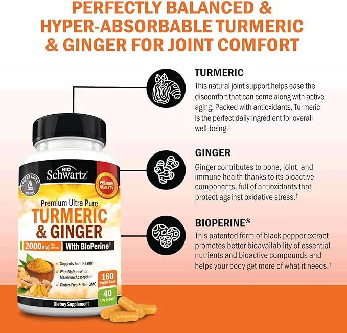 | and Ct BioSchwartz root with Max Absorption BioPerine Turmeric Potency and Ginger 160 |