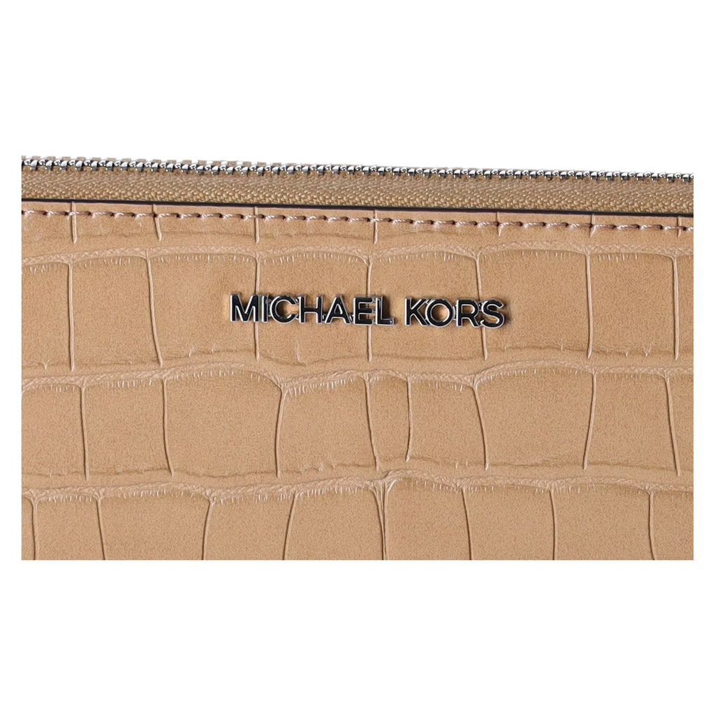 Embossed Travel Continental Croc Wallet Camel Set Large Kors Michael Jet