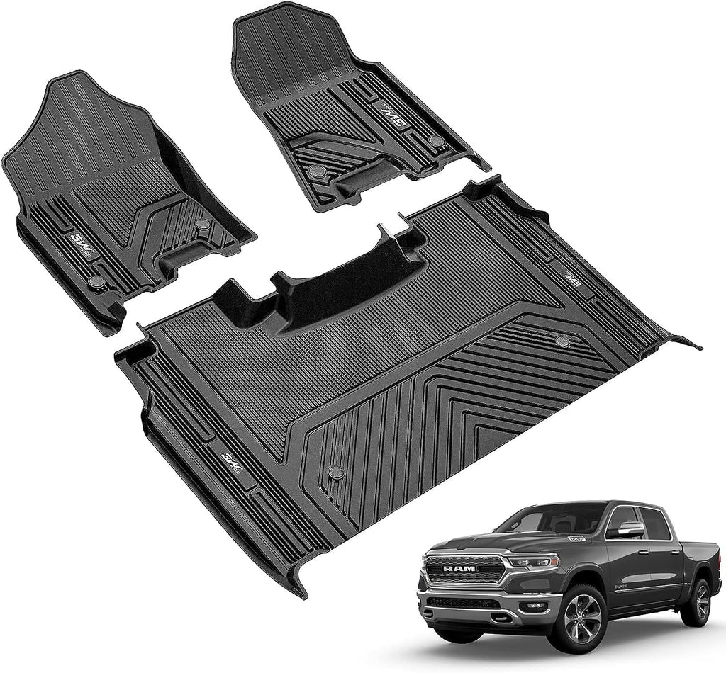 Under-Seat for Dodge Set Liners Factory Liner Mats Bucket Fit All Seat, 3W Car Storage 1500 Floor Floor Crew Rear Cab Mats Weather 2019-2023 with Car Ram Full