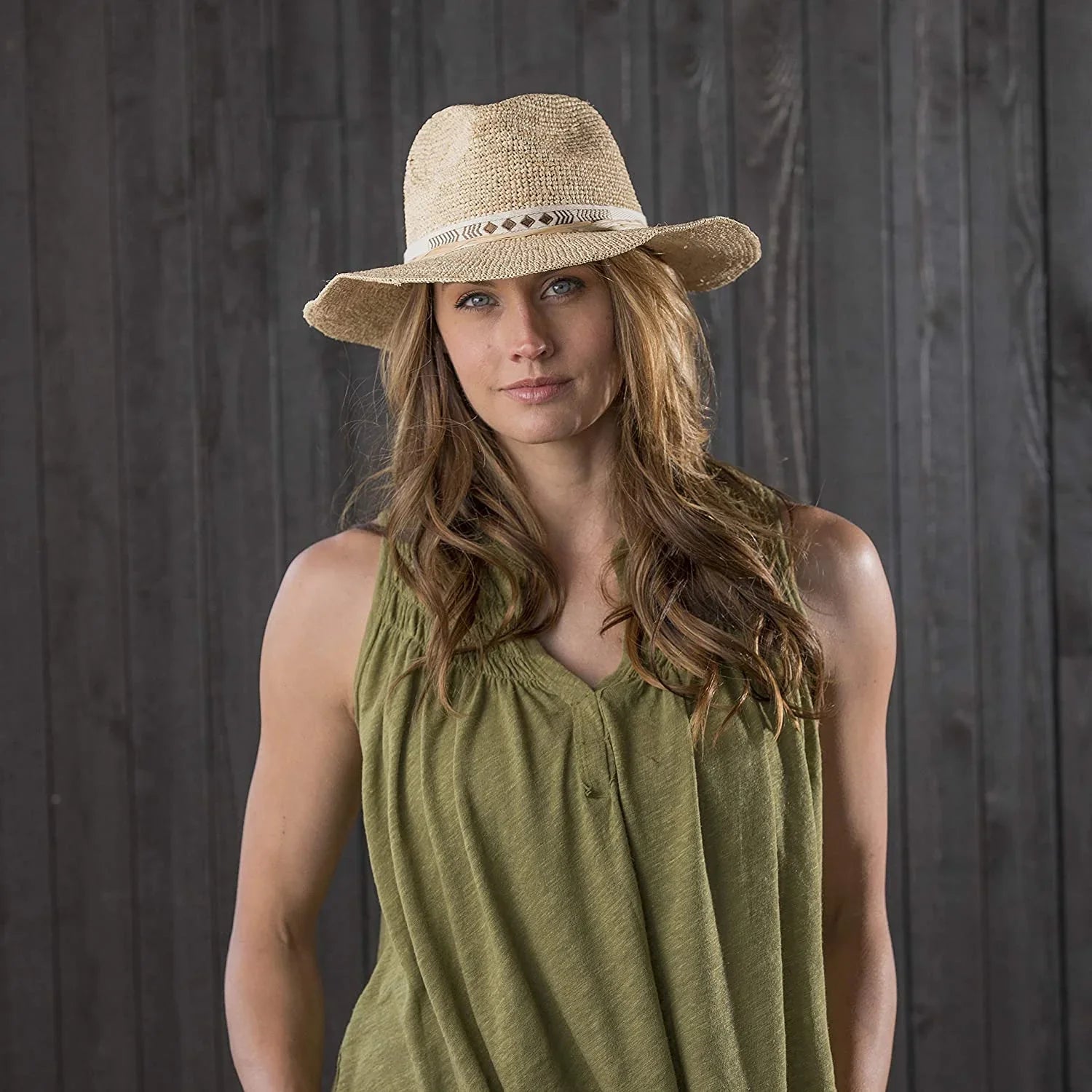 Sun Woven Straw Standard Size Janis One Whicker Women's Hat, Pistil