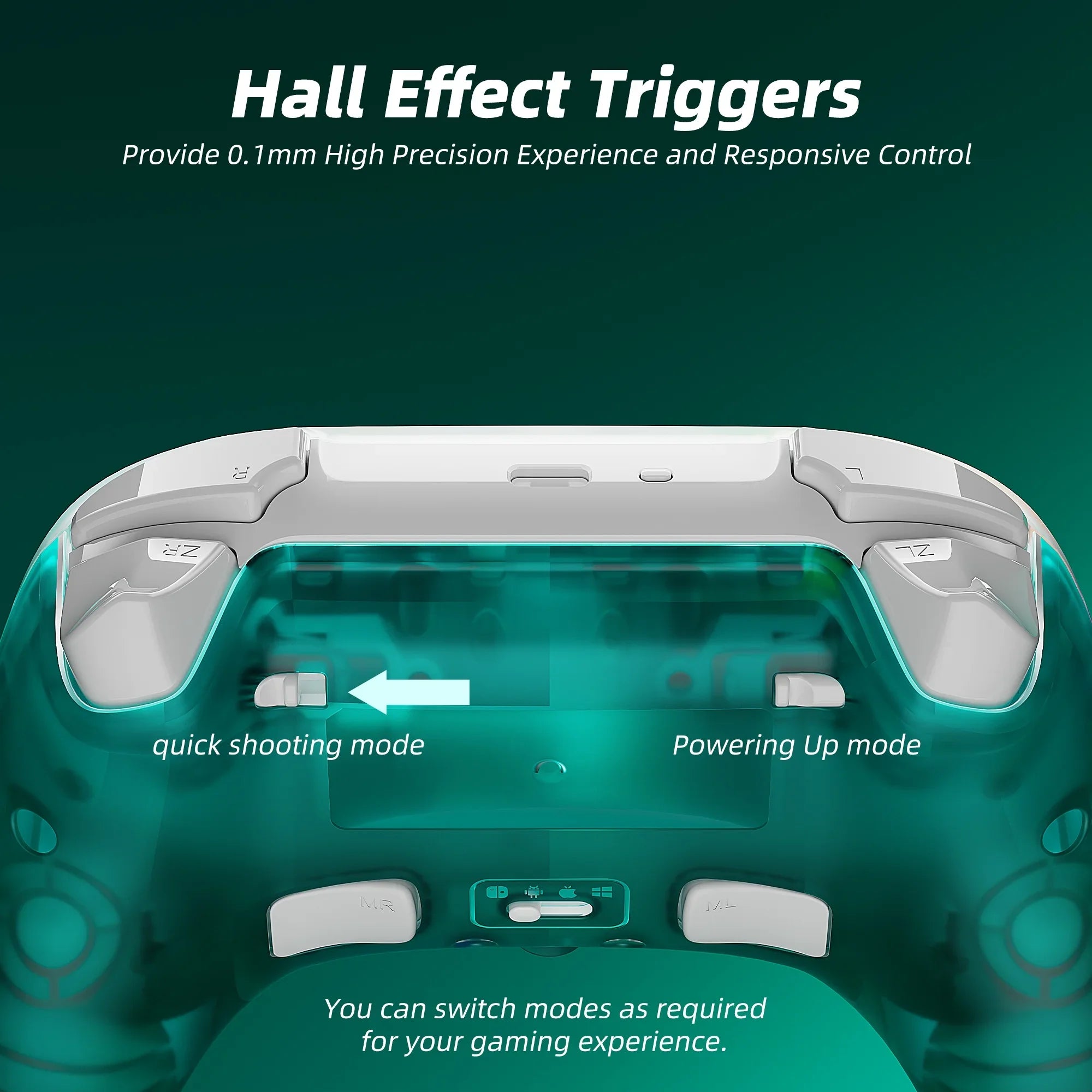 Green and with Upgraded Joysticks Hall Super Triggers Mario Nintendo Party Game Disc Switch Switch/PC/IOS/Android/Steam Pro Controller for & Effect