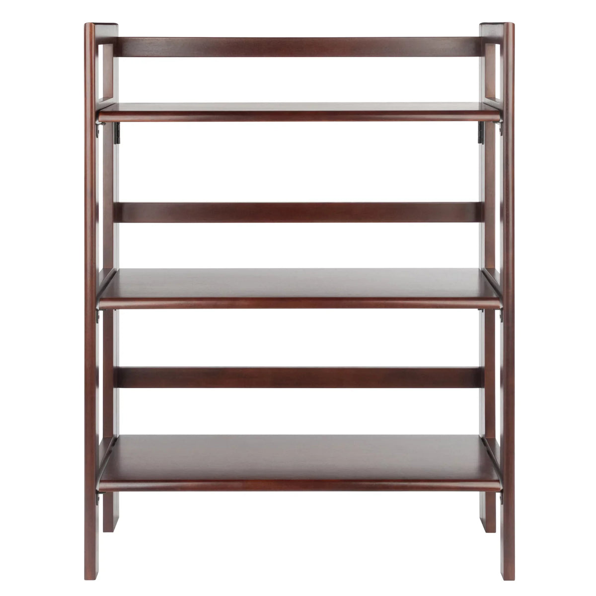 Terry Walnut Foldable Finish 3-Tier Wood Stackable, Shelf, Winsome