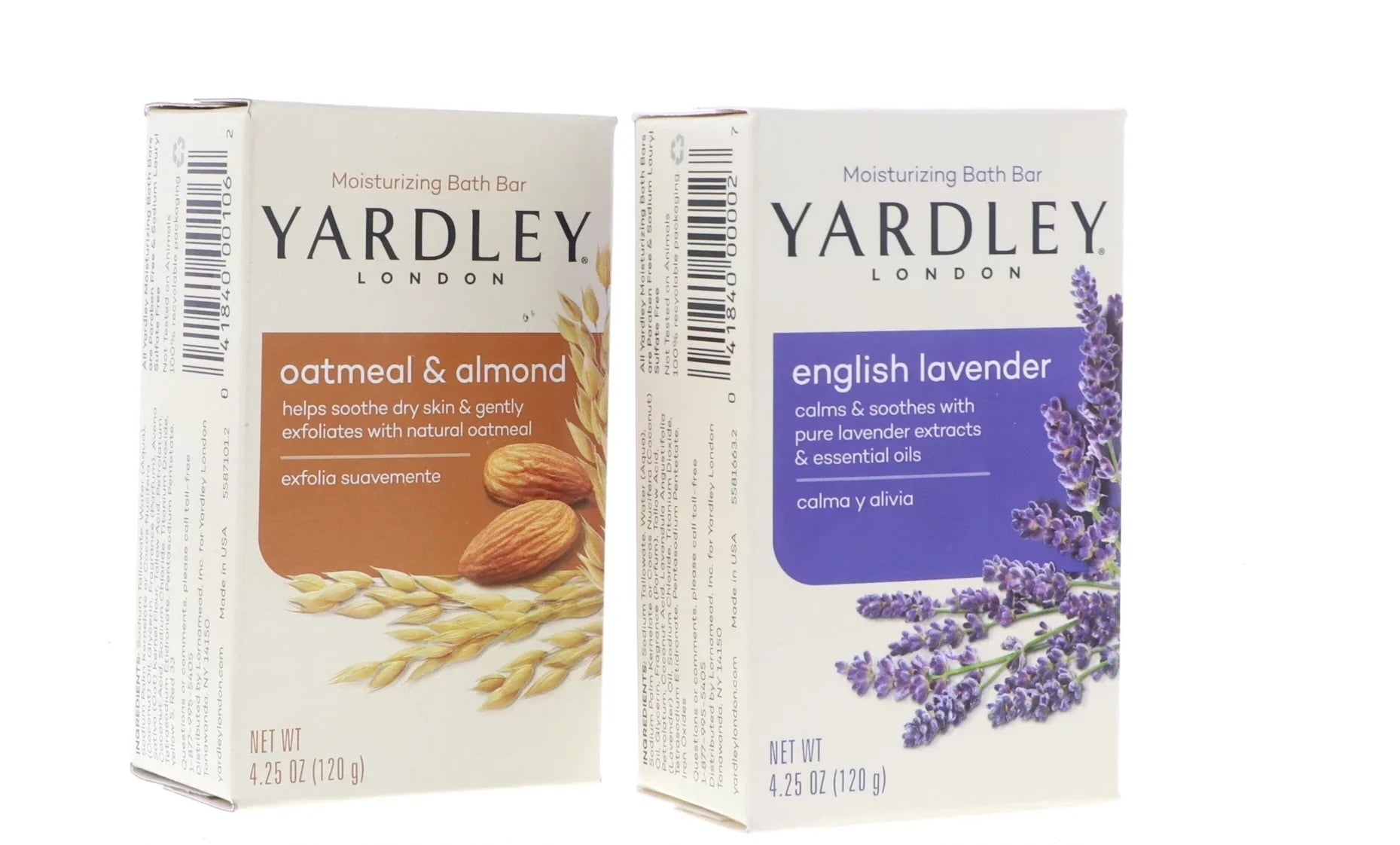 Bath 6 4.25 Bar, Yardley Almond oz 6 Oatmeal PCS English Bar, Bath Yardley PCS, 4.25 oz Lavender &