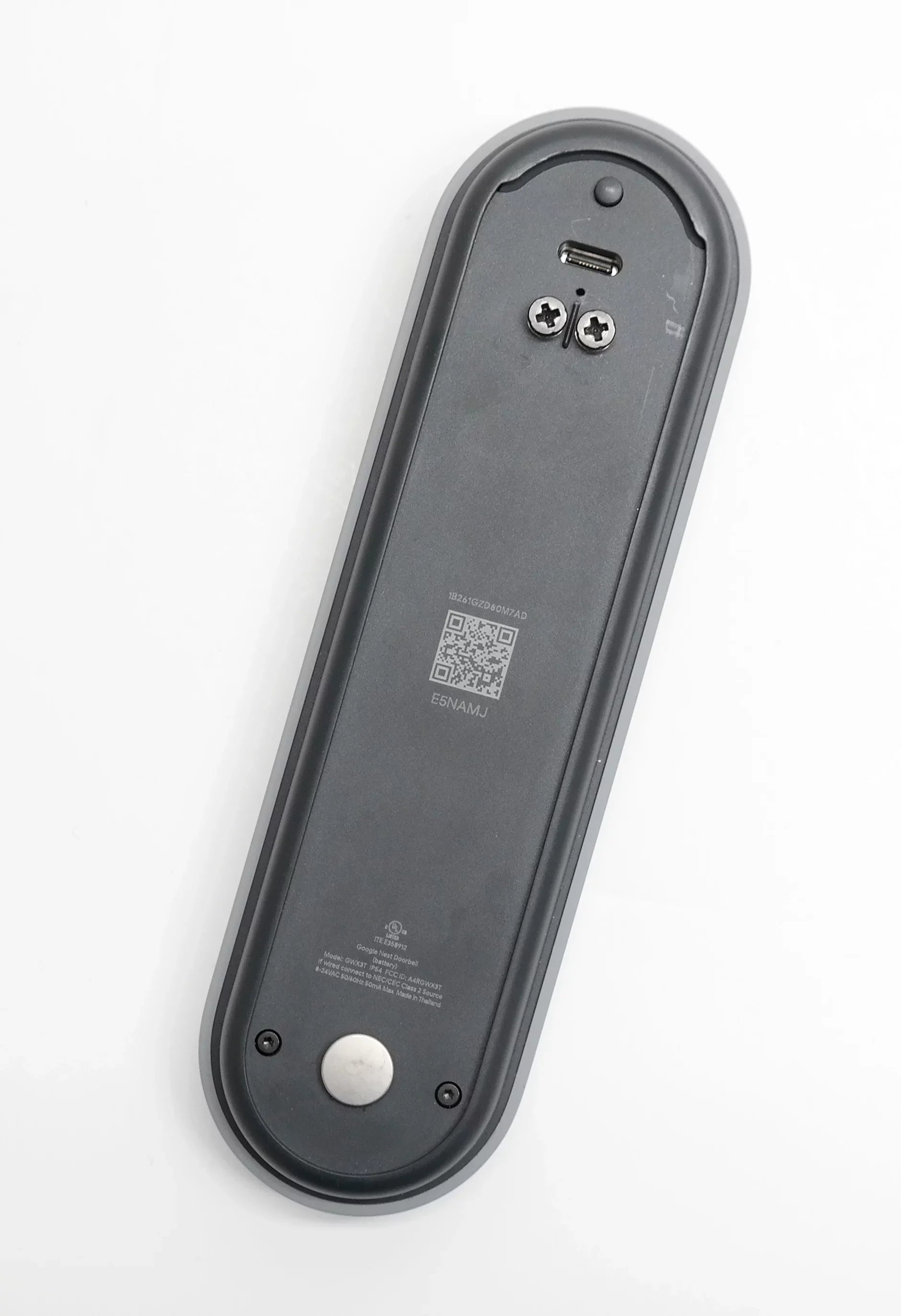 WiFi Doorbell GA02076-US (doorbell accessories Used GWX3T Google (Battery) - only) Smart Video included Gray not Nest