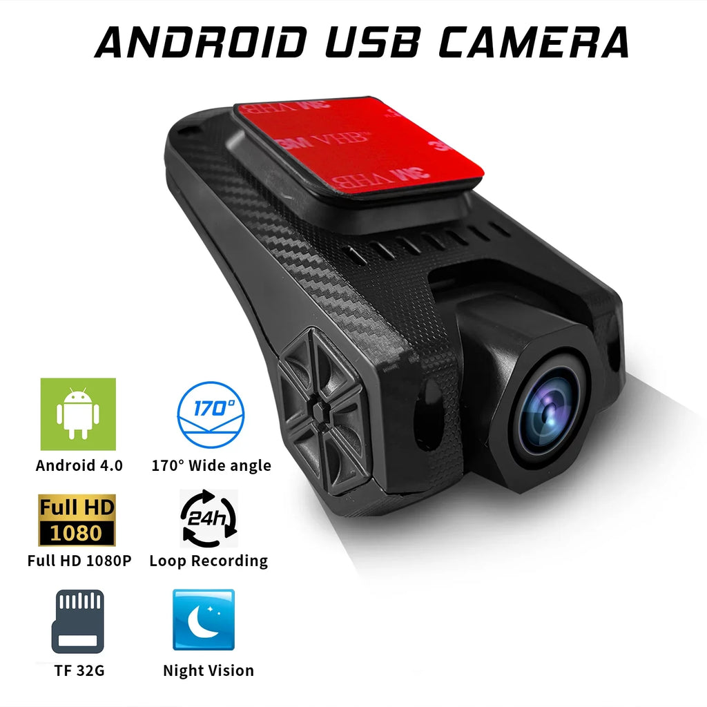 Car 1080P Vision HD Support Loop Camera Angle DVR ADAS Recording Night Recorder 170 Dash Road Wide USB Video