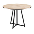 Modern Round Wooden Dining Table with Metal Legs