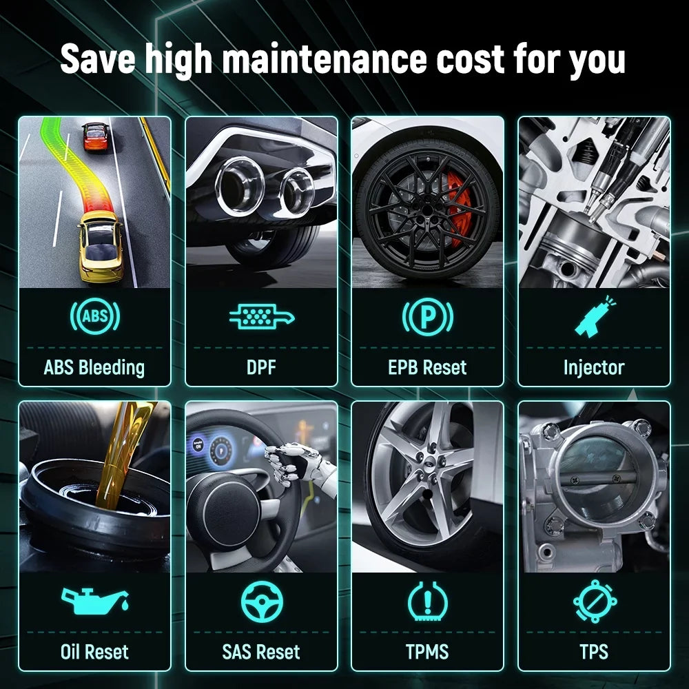 Reset Battery Reader Reset Gift: FOXWELL Automotive Diagnostic OBD2 12 OBDII Suspension Injector Automotive BMS Bleeding Tester All System Tool Scanner NT726 ABS Service Code Coding Throttle Scanner,