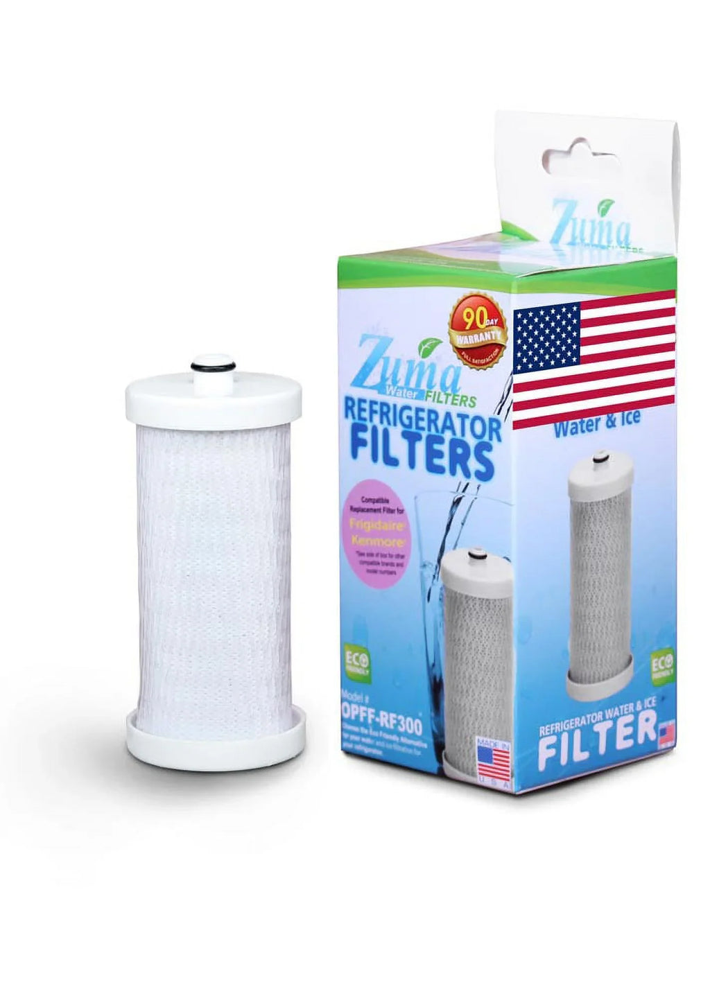 Ice Made Water Frigidaire® Compatible - - Model , Filter in U.S.A. with , ZUMA Brand RF-100 , 994 and # OPFF-RF300