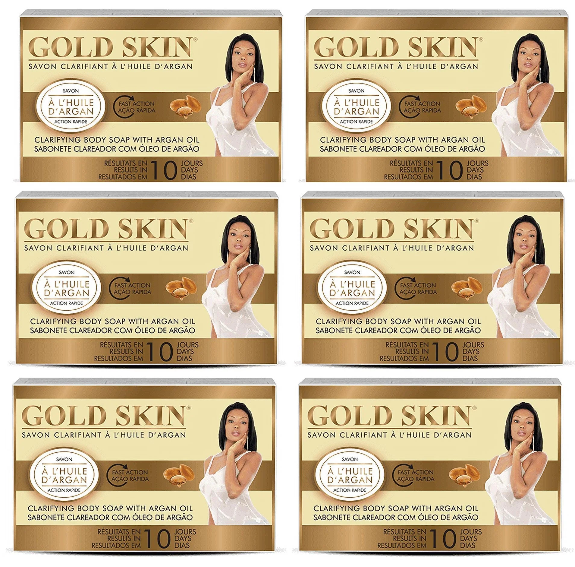 Soap 6 with Body Skin Oil Lot Gold Clarifying Argan of
