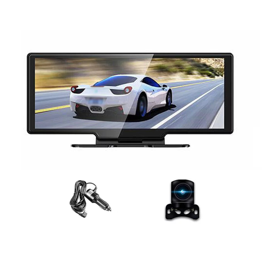 Loop 10.26 Inch Parking Android Shinysix Recording Monitor & Dash DVR G-Sensing with 4K Calling Camera Rear Hands-Free Auto WiFi Driving Touchscreen for Front Support Built-in Recorder Carplay