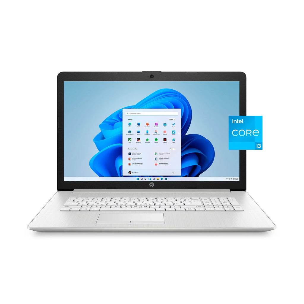 Restored GB RAM, SSD, FHD, Silver, (Refurbished) 17" 17-by4022wm 256 i3-1115, 11, 8GB Windows HP