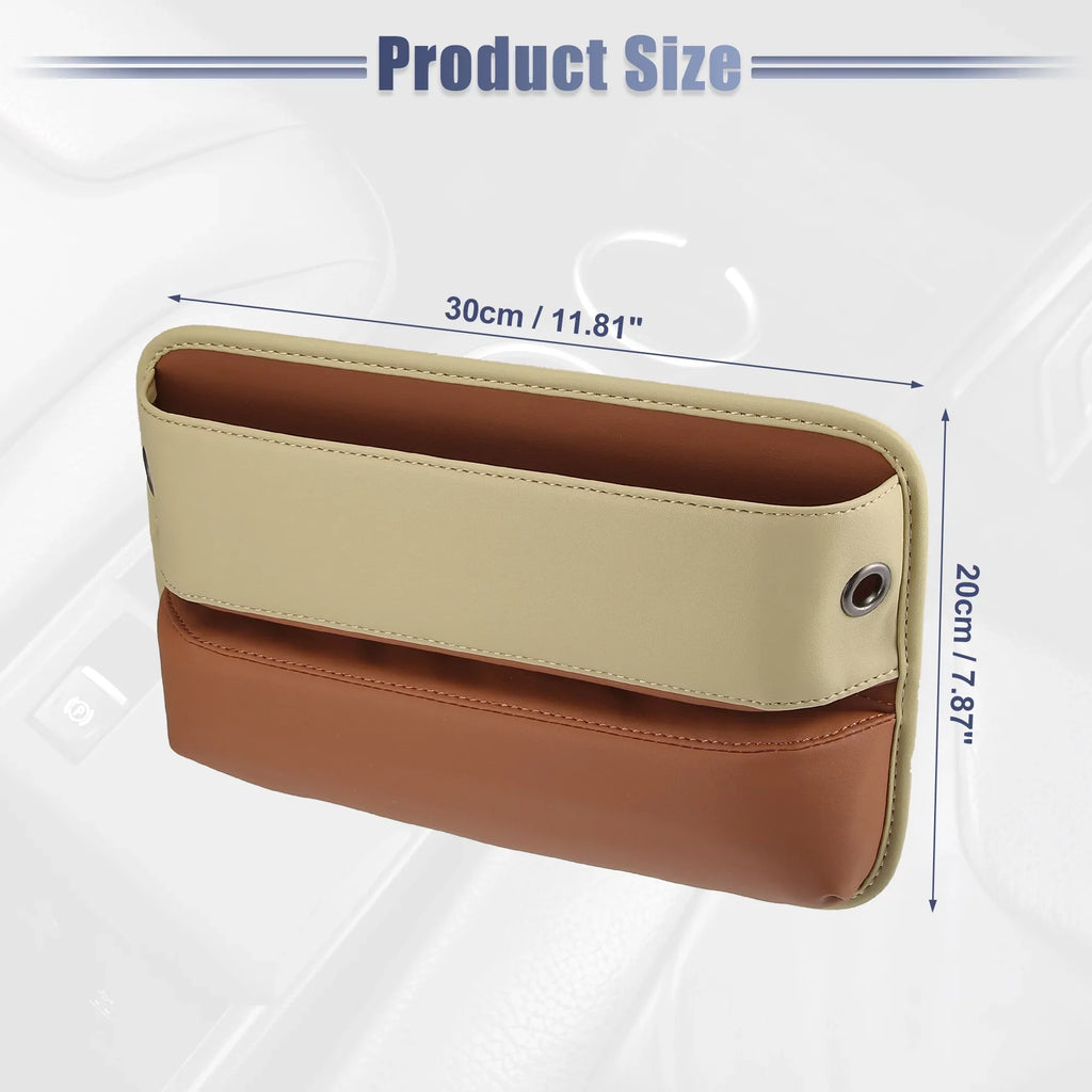 Seat Beige Car Storage Box Filler Multi-function Gap Seat Brown Organizer Side Car Pocket 2pcs Console