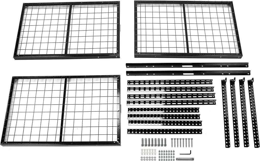 Steel Ceiling Adjustable Rack Organization Garage Black Storage Overhead Racks 3X6 Garage Storage Shelf Ceiling Mounted