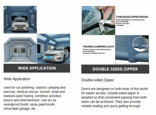 Mobile Inflatable 20x10x8 Paint Tent Spray Filter Booths Portable USA 2 System Car Booth CNCEST Paint FT