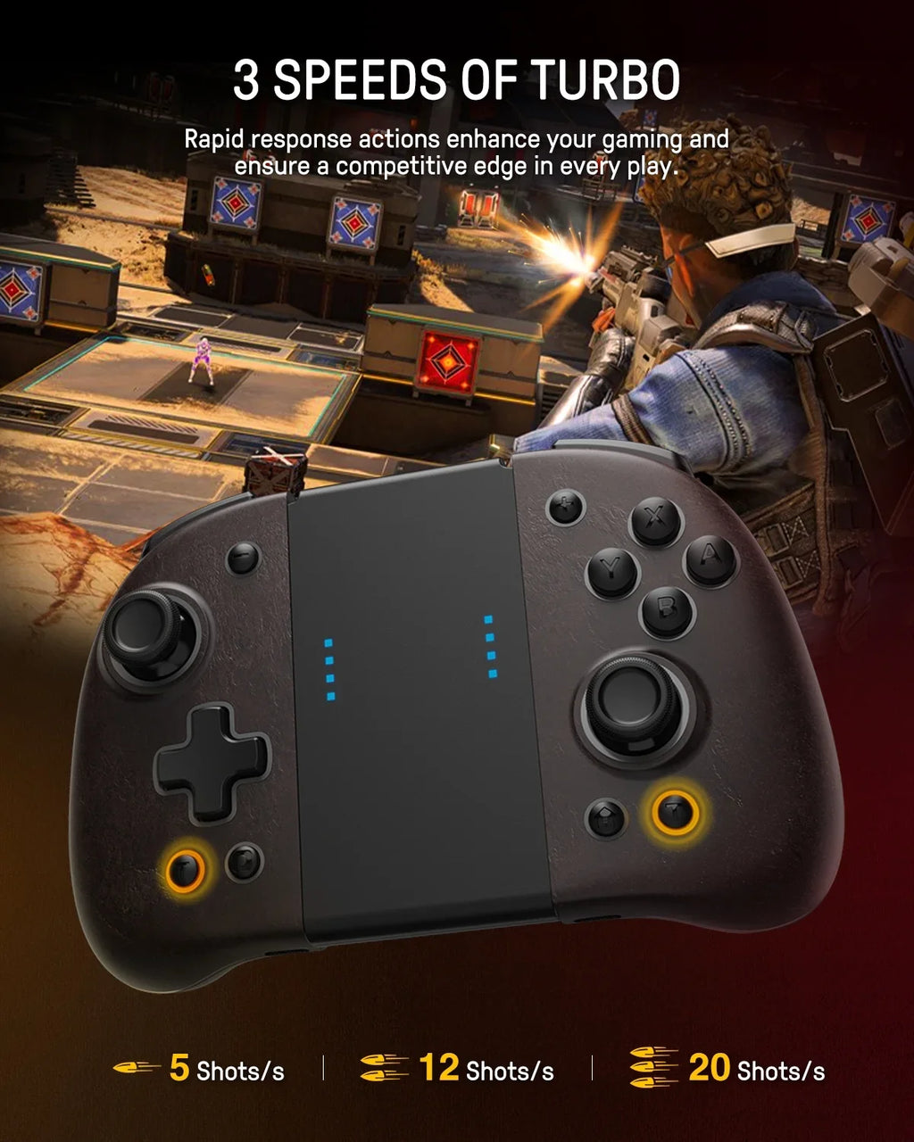LED Handheld Compatible Controller Controller Brown - Fans for Colors/Paddle/Turbo Switch Zelda with with Joypad Sheikah for Funlab Switch/OLED, Nintendo Ergonomic 7 Mode Luminous