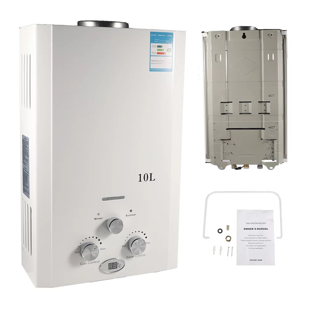 Tankless · Gas Head Instant Hot Heater Kitchen Natural G PEH 10L Water Boiler w/Shower