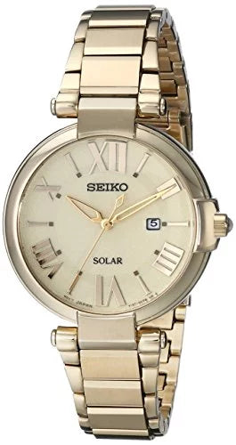 Ladies Seiko Solar SUT176 Champagne Gold-tone Dial Watch