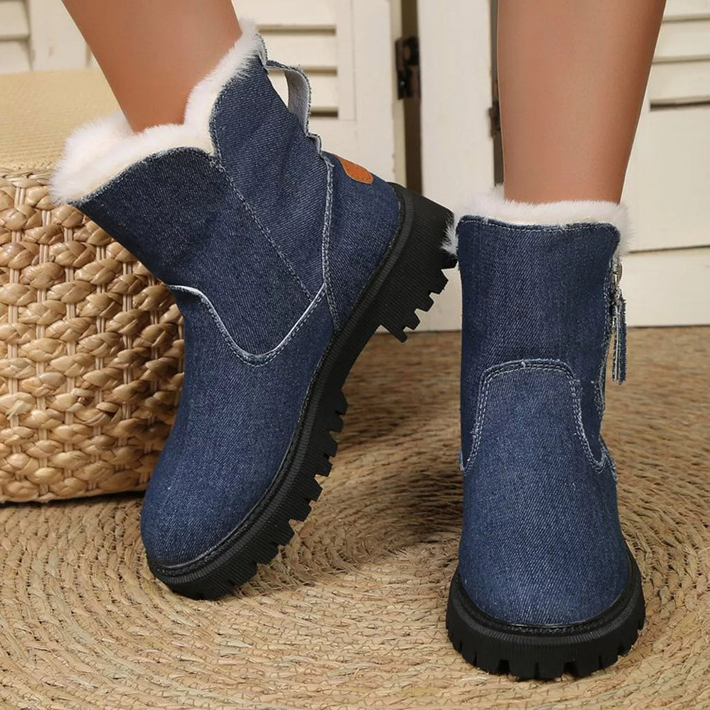 Leather And Winter Integrated New Mid And Winter Snow Boots Cotton Length Insulation Thick Women In for Shoes Boots Winter Ankle Snow For Booties Shoes Women Plush