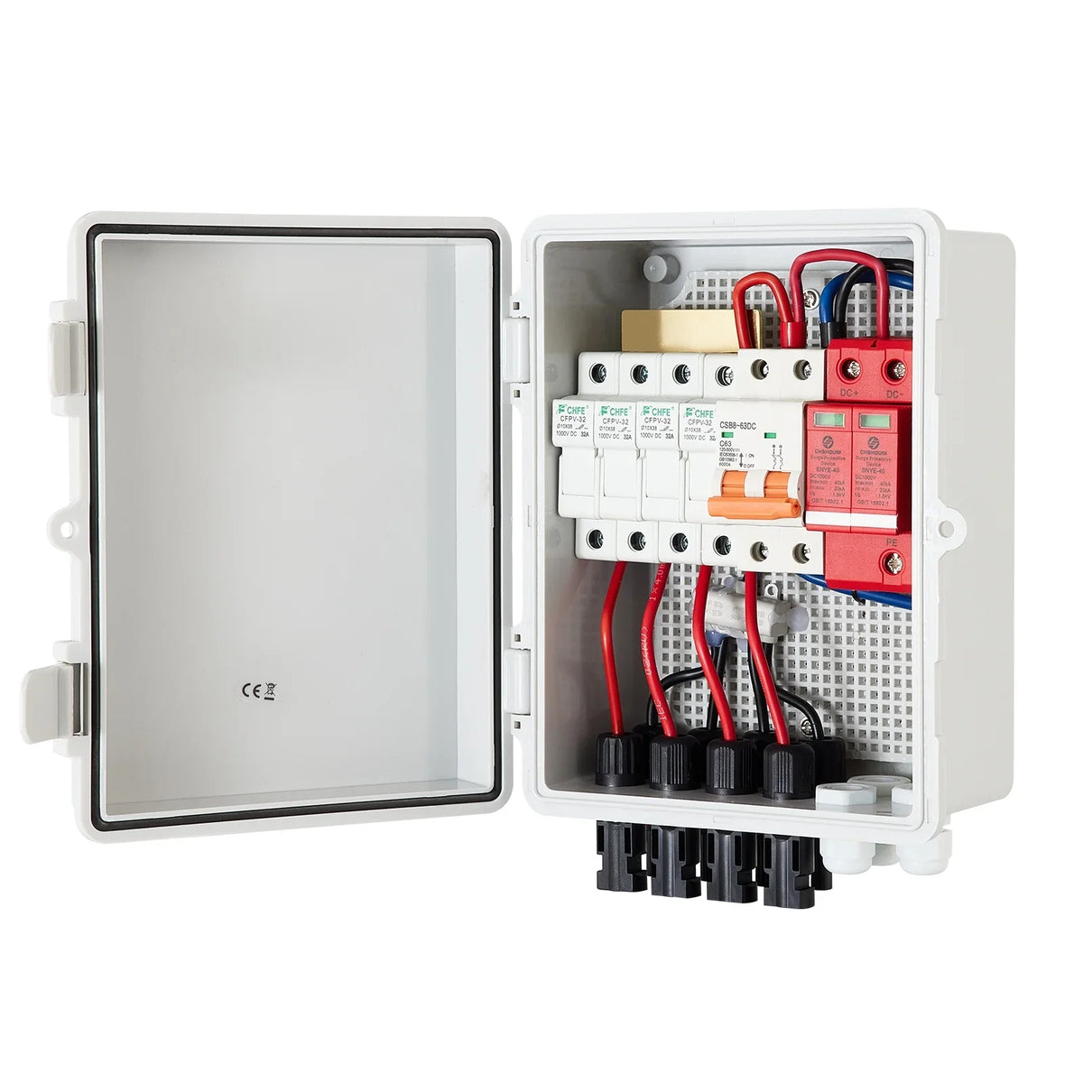63a Box Solar Solar On PV Waterproof Grid Solar String, Fuse, Lightning Rated Panel and with Circuit Arreste Current Box, Combiner / 4 System, 15a Off IP65 for Connector, VEVOR Combiner Breaker,