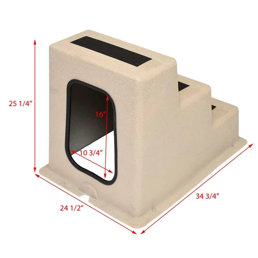 | Tread Step Dock Triple Sandstone Taylor Polyethylene Made 44300 Boat