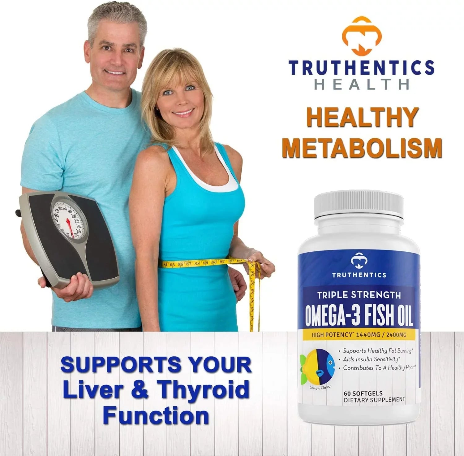 3 Truthentics Omega (2 Burpless Pack) - Pure 3 mg Omega 2400 Fish EPA - Sea-Harvested DHA Acids Oil Strength Fish Triple 120 100% Oil Softgels - - Fatty High Lemon Flavor