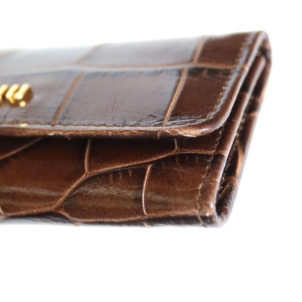 Women's Case Miu Miu Brown Miu (Fair) Pre-Owned Leather Key
