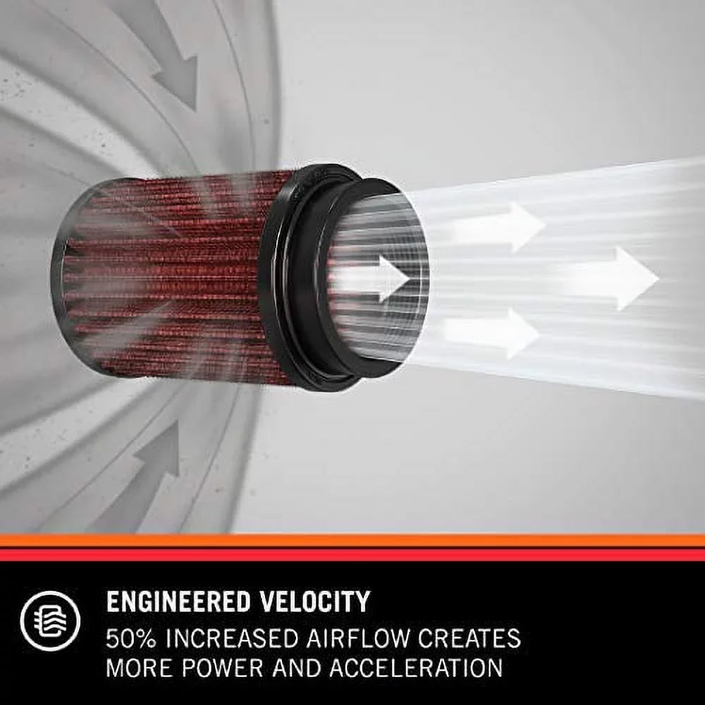 Round 5.375 (137 in Clamp-On (178 Top Tapered; mm) Filter: Height; (102 Universal (111 Air in RU-2590 Washable 4.375 Flange mm) mm) Base; and , Engine 4 ID; 7 mm) in K&N in Reusable: