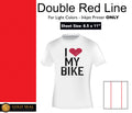 Paper Double 8.5 - Iron Line Sheets 200 - - Inkjet 11" Red x Light Heat On Transfer