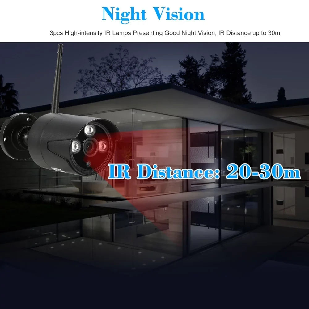 Motion Kit Waterproof P2P 1080P 4pcs HD with Detection Camera Control WiFi WiFi CCTV NVR IR-CUT Night System 1.0MP IP Phone 4CH Wireless Outdoor Vision for Support