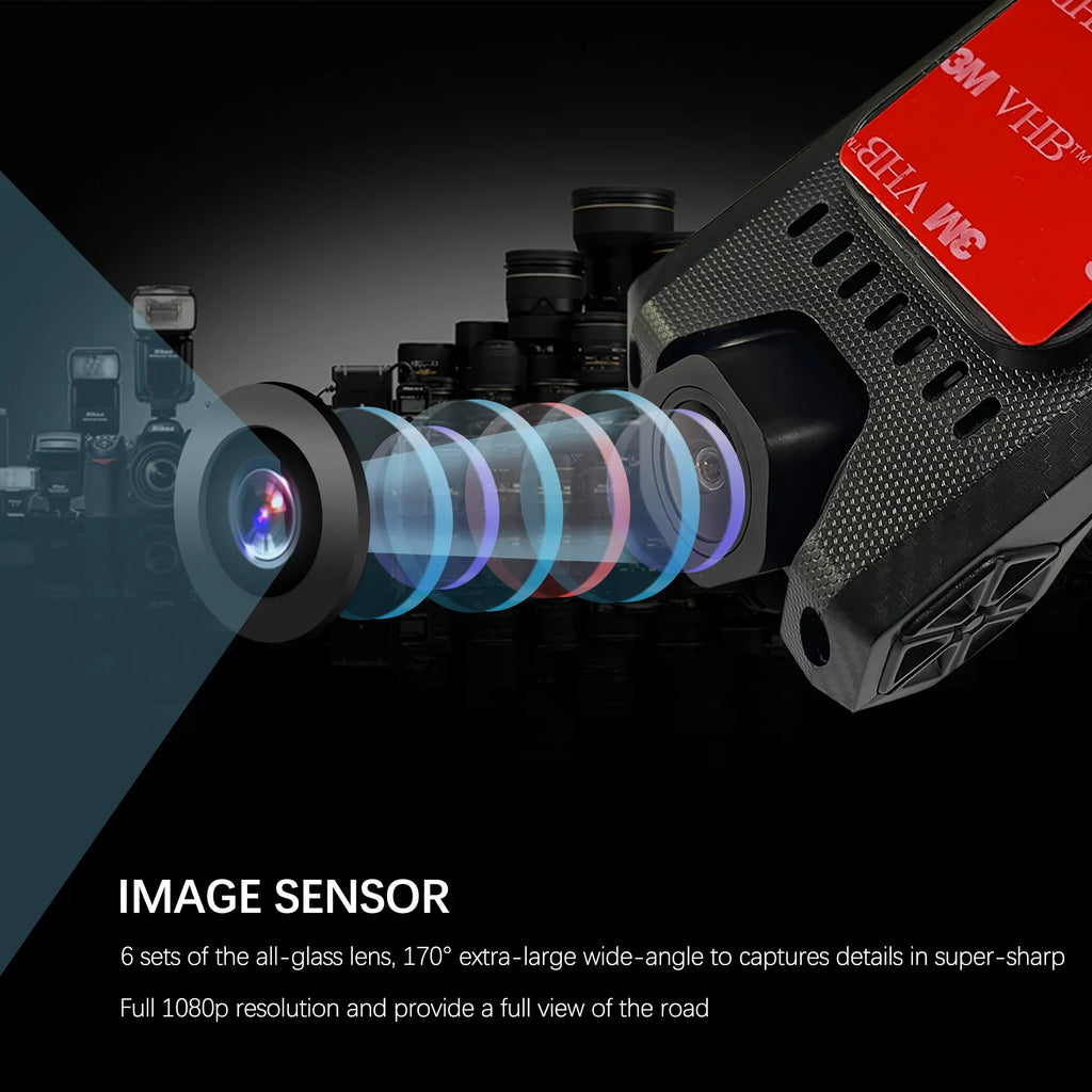 Car 1080P Vision HD Support Loop Camera Angle DVR ADAS Recording Night Recorder 170 Dash Road Wide USB Video