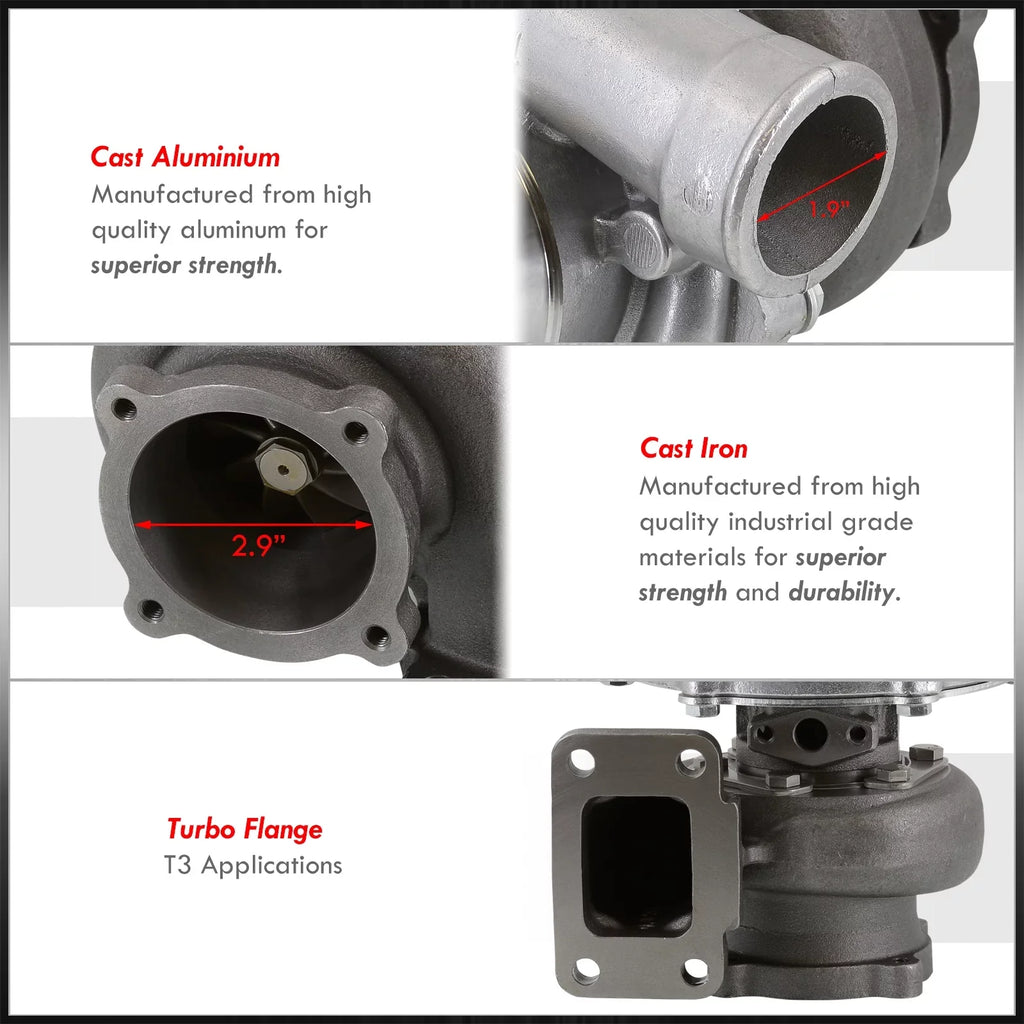GT30 AJP For T3 Distributors Flange Boost Turbocharger 4-Bolt 0.70 GT3582 Compatible/Replacement Compressor Turbine & 0.82 Cooled GT35 Oil Universal Water Charger GTX3582R Car A/R Turbo AR Anti-Surge