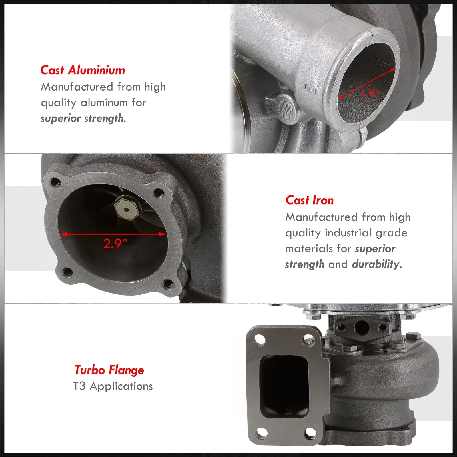 GT30 AJP For T3 Distributors Flange Boost Turbocharger 4-Bolt 0.70 GT3582 Compatible/Replacement Compressor Turbine & 0.82 Cooled GT35 Oil Universal Water Charger GTX3582R Car A/R Turbo AR Anti-Surge