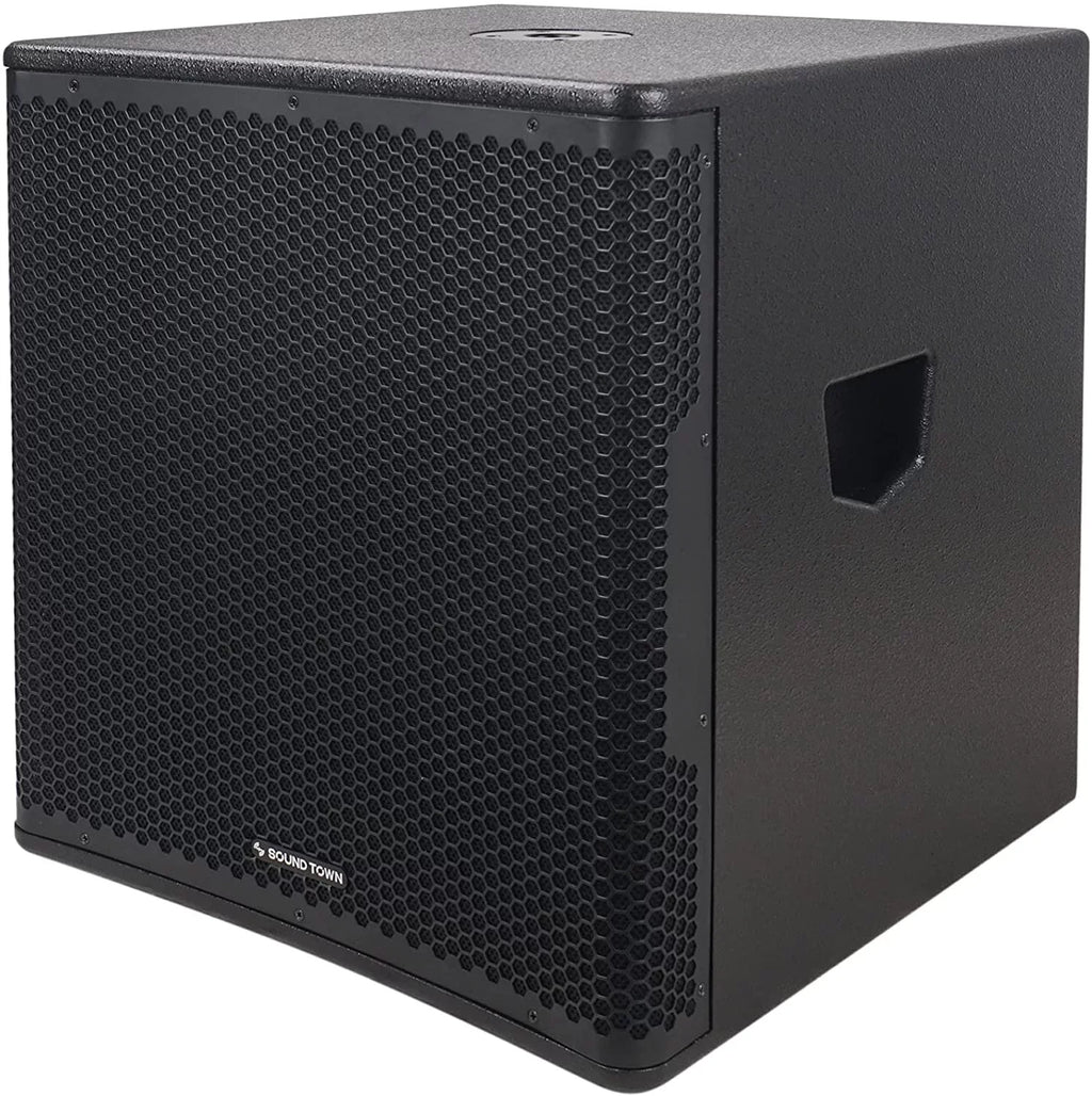 Series Class-D 4" Output 15" Selectable 100 Sound Town Modes, Birch Amplifier, Powered with and oz PA/DJ Subwoofer Plywood, LPF DSP Voice Coil, Black OBERON (OBERON-15SPW) Magnet, 1400W