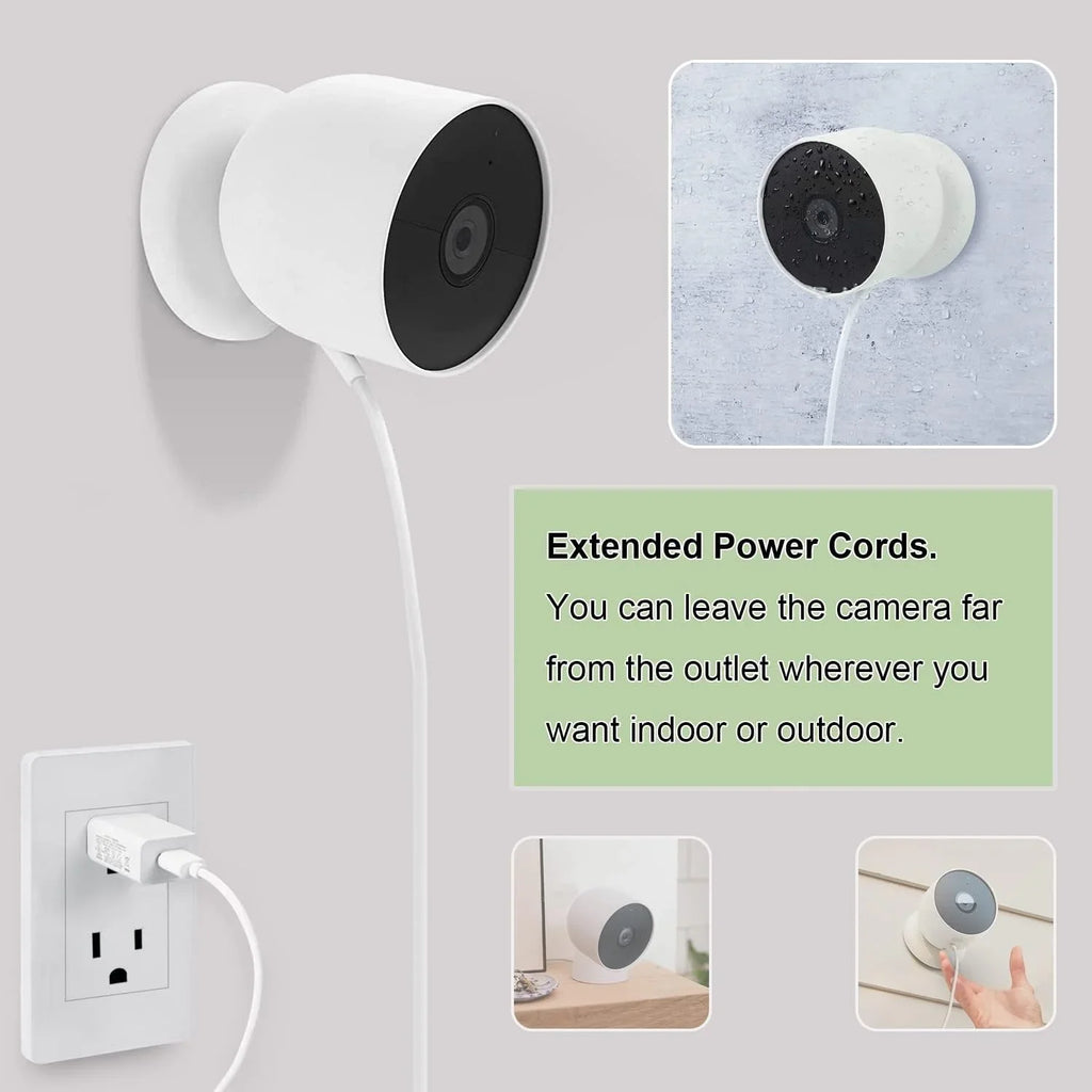 WOFTD ft/2m Nest 6 Google Cable - for Power Charging Cord Cam Only, (y) Weatherproof