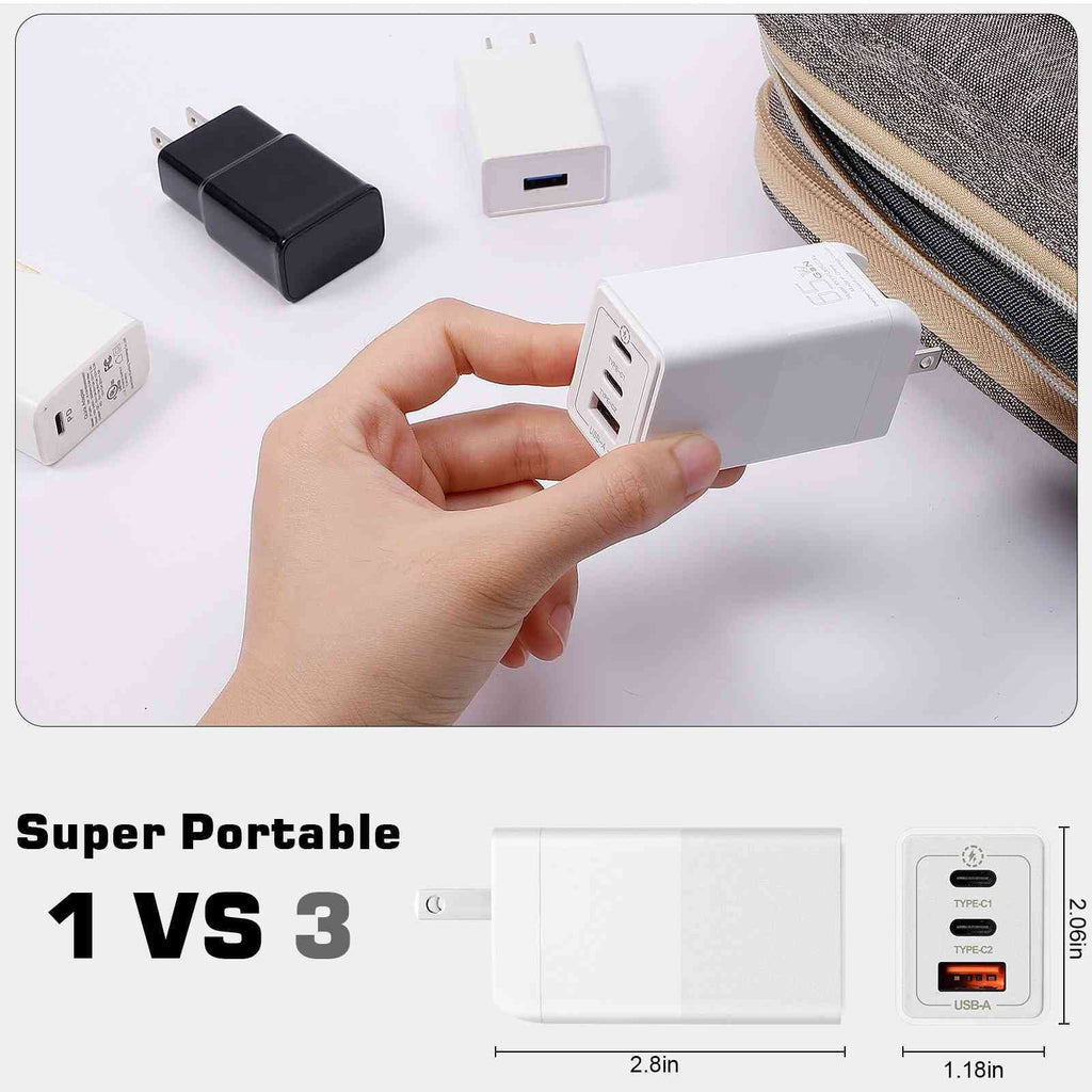 Fast Compatible Tablet MacBook Galaxy, USB Travel 3 iPhone, Xperia Google with UrbanX Z3v/Z3/Z3 LTE/Z2 & Charger USB-C Charging Ports Tablet Dual 65W with Wi-Fi, Compact/Z2 Samsung Pixel, High-Speed